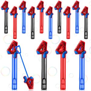 Jenaai 24 Pcs Spider Theme Number 4 Birthday Bubble Wands Spider Web Bubble Wand Party Favors for Summer Activity Cartoon Birthday Gifts Carnival Goody Bag Stuffers