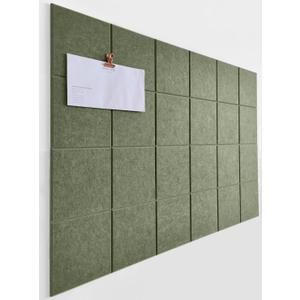 Cork Board 24 x36 Alternative - 6 Pack Felt Wall Tiles with Safe Removable Adhesive Tabs, Cork Boards for Walls Cork Board for Home Office Pin Board Tack Board - Olive