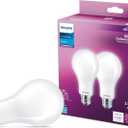 PHILIPS LED Flicker-Free Frosted Dimmable A21 Light Bulb - EyeComfort Technology - 1100 Lumen - Daylight (5000K) - 11W=75W - E26 Base - Title 20 Certified - Ultra Definition - Indoor - 2-Pack