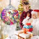 Christmas Ornament - Stained Glass Hummingbird Decor for Tree, Holiday Decorations and Xmas Gift Ideas