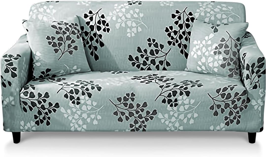 Lamberia Printed Sofa Cover Stretch Couch Cover Sofa Slipcovers for Couches and Loveseats with Two Pillow Case (Fall, Loveseat) (Light Green) Lamberia Printed Sofa Cover Stretch Couch Cover Sofa Slipcovers for Couches and Loveseats with Two Pillow Case (Fall, Loveseat) (Light Green)