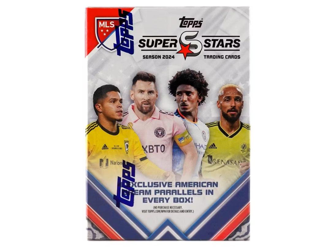 Topps Super Stars Season 2024 MLS Trading cards 9 Packs Per Box, 8 Cards Per Pack, 72 Cards In Total