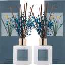 Cocorrna Premium Reed Diffuser Set with Preserved Baby's Breath & Cotton Stick Cashmere Vanilla 2 Packs, 6.7oz Scent Fragrance Oil Diffuser for Bedroom Bathroom Home Dcor