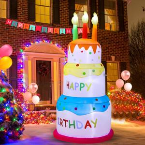 6ft Outdoor Inflatable Decoration with LDE Lights for Birthday Party, Garden, Patio, Lawn