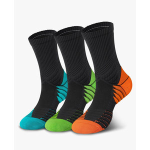 Hylaea Compression Running Socks for men, Coolmax Anti-Blister Cushion Crew Socks for Athletic, Moisture Wicking & Seamless Medium