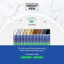 Grout Pen Beige Tile Paint Marker: Waterproof Grout Paint, Tile Grout Colorant and Sealer Pen - Beige, Narrow 5mm Tip (7mL) - 3 Pack