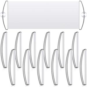 12 Pcs DIY Blank Vinyl Banner Kit, Handheld Retractable Banner White Roll up Banners Dry Erase Custom PVC Plain Banner for Birthday Party, Protests, Sports, Concert, Cheer Congratulations, Team Spirit