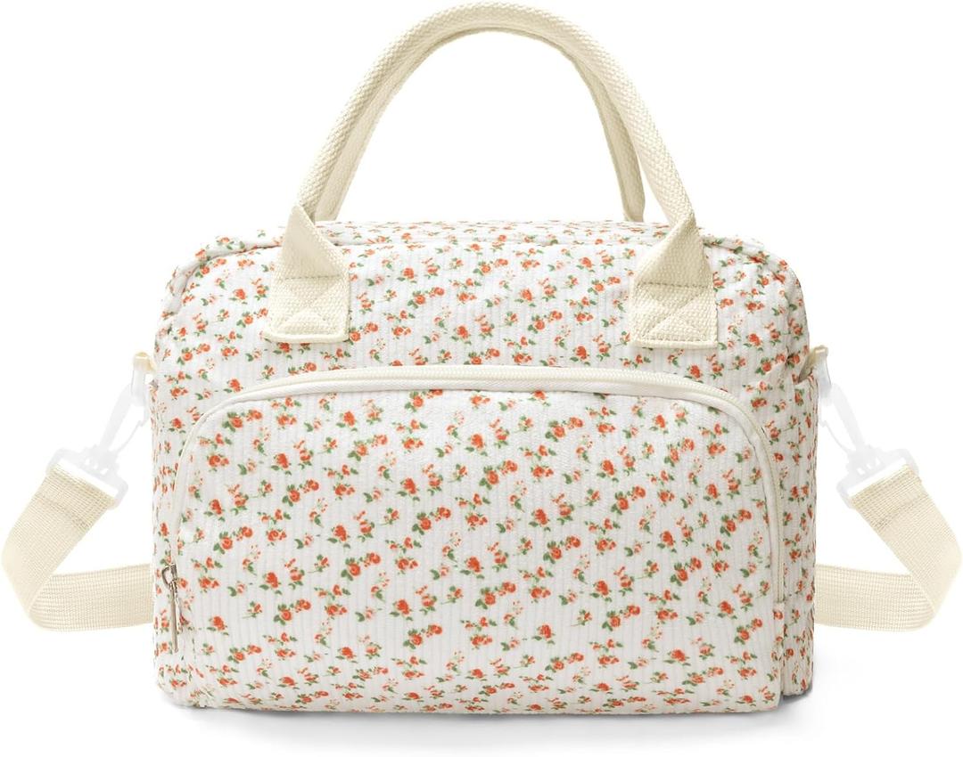 MEXS Insulated Lunch Bag for Women Men Large Reusable Lunch Box Adult Leakproof Portable Cooler Tote Bags for Work Picnic (Floral)