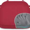 Shinnwa Dining Chair Cushions, Patented Design Memory Foam Kitchen Chair Pads with Ties and Washable Cover, 17" x 16" x 2", Burgundy