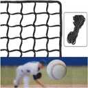 Baseball Net Netting Batting Cage Net Backstop Net - Heavy Duty Nylon Sports Netting with 33FT Rope & Steel Hanging Kit, Multiple Sizes for Backyard Garage Indoor Outdoor Practice