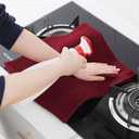 Homaxy 100% Cotton Waffle Weave Kitchen Dish Towels, Ultra Soft Absorbent Quick Drying Cleaning Towel, 13 x 28 Inches, 4-Pack, Burgundy