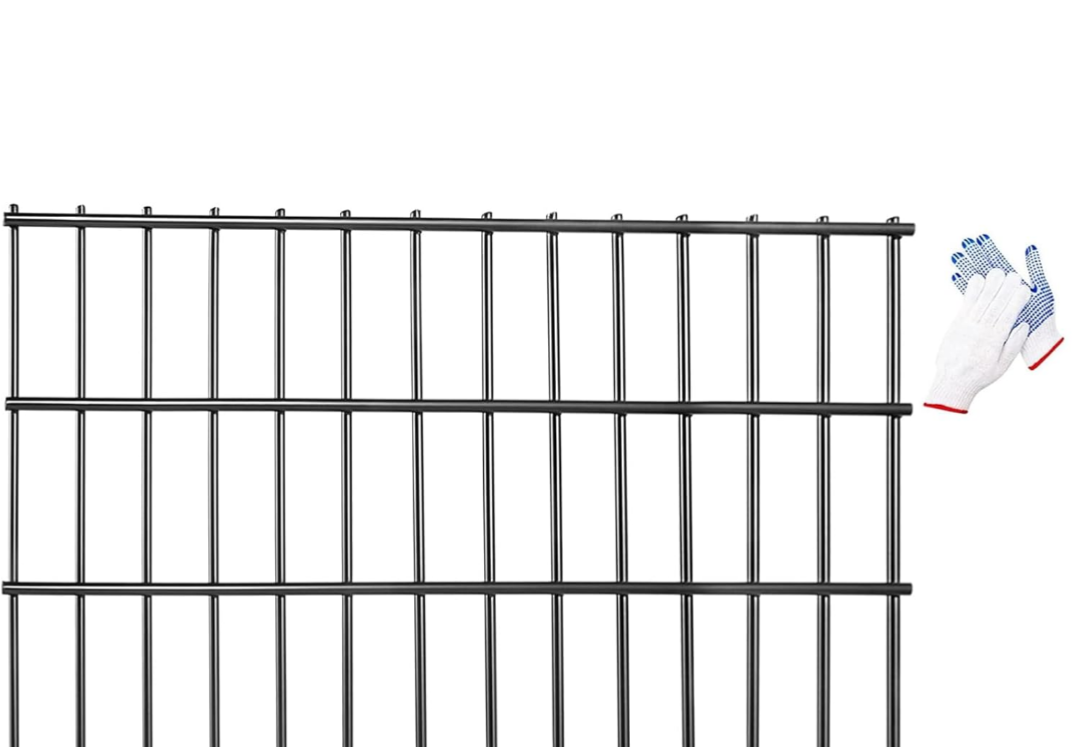 Animal Barrier Fence,8 Pack, Black, 5.5mm Galvanized Steel Ground Stakes,Underground Decorative Garden Fencing for Outdoor Garden Yard Patio,Total Length 13.33FT (L) X 12 Inch (H)