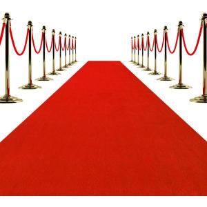 Red Carpet Runner for Partys, 3x30 Feet 451 GSM Extra Thick Non-Slip Waterproof Aisle Rug for Weddings, Events, Banquets, Hollywood Runway & Proposal