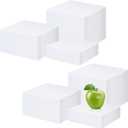 Tuanse 6 Pcs Buffet Risers, Food Risers for Buffet Table, Display Stand for Catering Dessert Collectibles Jewelry Figures Show, 5 Sided Acrylic Cube Display Organizer Acrylic Cube Boxes(White)