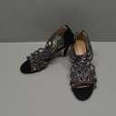 Olivia K Women's Open Toe Strappy Rhinestone Dress Sandal Low Heel Wedding Shoes White Glitter (8)