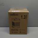 CEROELDA Small Trash Can with Lid-5L/1.3 Gal, Stainless Steel Outdoor Dog Poop Garbage Can-Farmhouse Retro Metal Waste Bin w/Step Pedal for Bathroom Bedroom Office-Soft Close-White