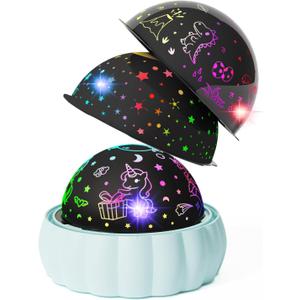 Star Projector Night Light for Kids, Toys for 3-8 Year Old Girls Boys, 3 Projection Themes 7 Lighting Modes 360 Rotation Galaxy Star Light for Ceiling Room Decor (Blue)