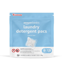 Basics Laundry Detergent Pacs, Free & Clear, Hypoallergenic, Fragrance Free, HE Compatible, Easy to Use, 120 Count (New Packaging)