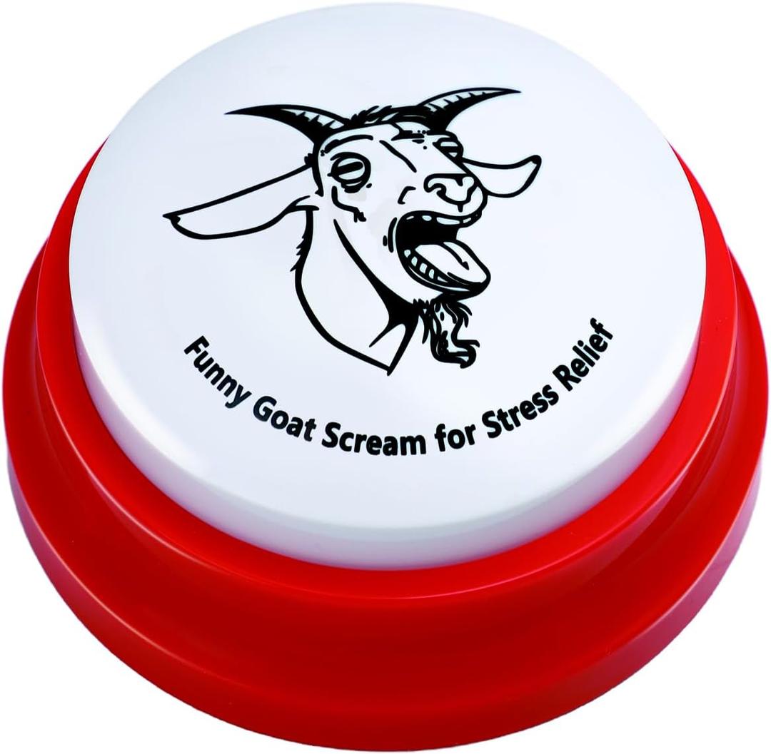 Freetoes Screaming Goat Sound Button,Screaming Goat Desk Toy Talking Button,Funny Gag Gifts for Men Women,Weird Things Office Pranks Stuff for Adults,Prank Noise Maker,White Elephant Gifts for Adults
