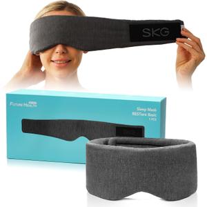 SKG Restore Sleep Mask-100% Sleep Mask Blackout for Men Women, International Travel Essential, Large Size with Wide Width, for Sleep/Travel/Rest/Workshift/Gift