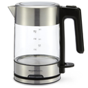 Basics Electric Kettle with Glass Carafe for Tea and Coffee, Fast Boiling, Auto ShutOff, BoilDry Protection, Temperature Control, Removable Filter, 1 Liter, 1500W, BPAFree