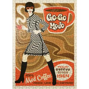 MyPuzzle Go-Go Mojo Coffee, Vintage Poster - Premium 500 Piece Jigsaw Puzzle for Adults