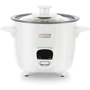 Dash Mini Ceramic Rice Cooker - Designed for Single-Serve Cooking - Compact Rice Cooker with Nonstick Removable Pot, Keep Warm Function & Easy-to-Clean Sleek Design - White Ceramic