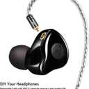 In Ear Monitor Headphones, HiFi Stereo IEM Earphones, Dynamic Dual Driver Wired Earbuds with Detachable Cable, Noise Canceling Headset for Singers Musicians Drummers Audiophile (Black)