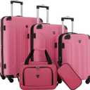 Travelers Club Chicago Hardside Expandable Spinner Luggage, Hot Pink, 2 Piece Set, Sizes 28" and 24" inches