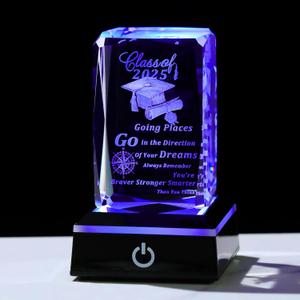 Movdyka 2025 Graduation Gifts for Her Him, 3D Laser Engraved Class of 2025 with Base, Unique High School College Graduation Gift Ideas for Women Men Girls Daughter Son Unisex