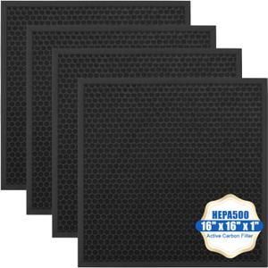 4 Packs HEPA 500 Air Scrubber Active Carbon Filter Replace for MOUNTO,Drieaz Hepa 500,16''x16''x1'' Active Carbon Filters Compatible with MOUNTO HEPA 500, Bluedri AS550,Dri-Eaz HEPA500 Air Scrubber