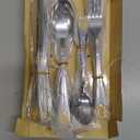 Silverware Set Limited Edition  24 Piece Dinnerware Set  Flatware Set for 6  Silver Tableware Set w/Gold Accents  Great for Family Gatherings & Daily Use  Spoons, Knives, Teaspoons, Forks