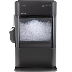 GE Profile Opal Ultra, Countertop Nugget Ice Maker, 1 Gal XL Side Tank, 38 lbs/Day, Pebble Pellet Crushed Ice Machine, WiFi Black Stainless Steel 