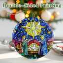 2 x Nativity Scene Ornament: Christmas Ornaments, Religious Christmas Decorations for Tree, Catholic Ornament & Christian Holiday Decor | Religious Gifts, Christian Gifts - Design A