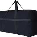 YiKitHom Extra Large Storage Canvas Duffle Bag for Travel, Black Oversized Giant Big Traveling Duffle Bag