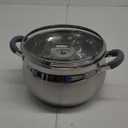 Daniks Modern Stainless Steel Stock Pot with Glass Lid  Induction 4 Quart, Dishwasher Safe, Heatproof Handles, For Soup, Pasta, Stew, Silver