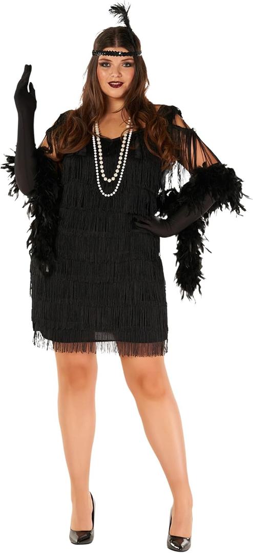 Morph Plus Size Flapper Dresses 1920s Great Gatsby Costumes For Women - Vintage Style Party Dresses (Large)