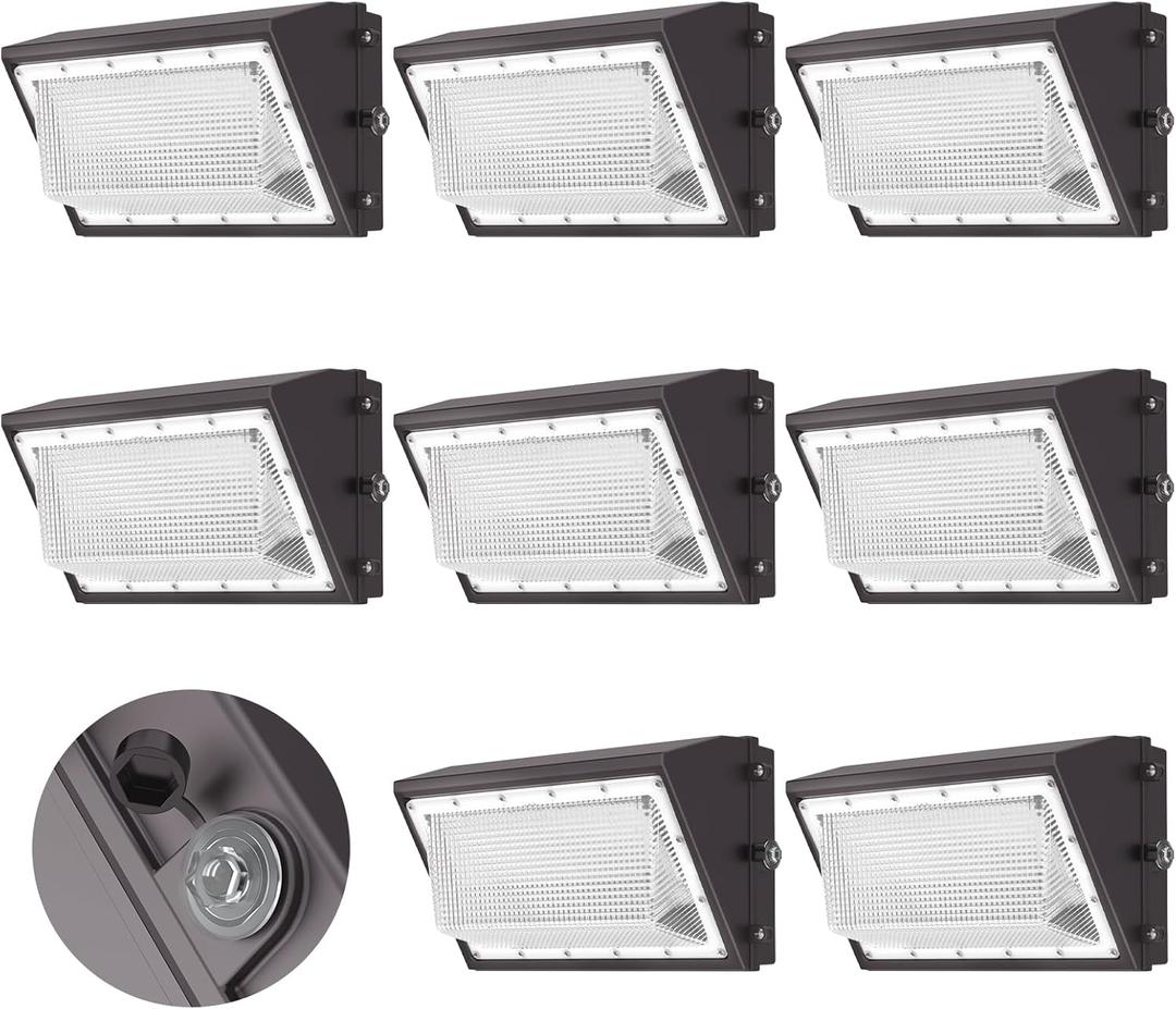 AIKVSXER 67Pack 160W LED Wall Pack Light with Dusk to Dawn Photocell, 25,600LM 6000K Wall Pack LED Exterior Light, IP65 Outside Lighting [Eqv. 1000W HPS/HID] for Parking Lot, Yard AC120-277V
