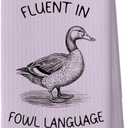 Funny Duck Kitchen Towels - Humorous Country Girl Dish Towels, Retro Duck Bathroom Decor, Rustic Decorative Absorbent Dishcloths Hand Towels for Farmhouse Decor 16x24 Inches