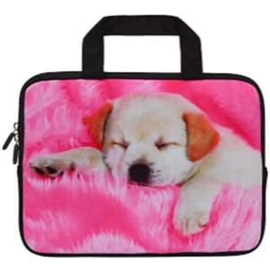RUYIDAY 14 15 15.4 15.6 inch Laptop Handle Bag Computer Protect Case Pouch Holder Notebook Sleeve Neoprene Cover Soft Carrying Travel for Dell Lenovo Toshiba HP Chromebook ASUS Acer (Sleeping Dog)