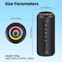 Portable Bluetooth Speaker, 2026 Bluetooth 5.4 Wireless Speaker with 20W HD Loud Stereo Sound, 20H Playtime, LED Lights, IP7, TWS Pairing, Built-in Mic, for Outdoor, Home, Beach, Party, Gift