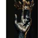 African American Wall Art Gold Crown Picture Black and White Painting Motivational Canvas Prints Modern Artwork Living Room Bedroom Home Office Home Decor Framed - 16.00"x24.00"