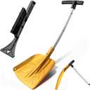 ARTIPOLY Snow Shovel with Ice Scraper & Brush, 17-30'' Extendable with Lightweight Aluminum Handle, 3-in-1 Folding Collapsible Winter Shovel Snow Removal for Camping Car Emergency Outdoors Home Yellow