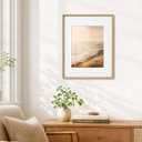 Dreamland 16x20 Frame Solid Walnut Wood Picture Frames Matted to 11x14 Handcrafted Rounded Corner with HD Tempered Glass Tabletop or Wall Mount Display, 1 Pack