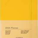 2025 Planner (Mustard) Soft-touch PU Leather Yearly Agenda, Ribbon Page Marker, 8.1 x 5.9 Inches Dated Planner, Smudge-Free Paper, Monthly, Weekly & Daily Layout with Bookmark & Elastic Closure