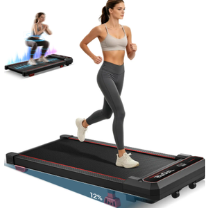 UMAY - U70 Portable Folding Fitness Treadmill for Home-20% Auto Incline, 8 MPH 4HP Quiet Motor-Heart Rate-Touch screen-400 LBS - Black