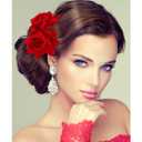 Bememo 2 Pack Women Rose Flower Hair Clip Rose Side Combs Flamenco Flowers Day of the Dead Costumes Mexican Hair Accessories for Wedding Party Decor Gift for Women Mom Grandma(Red)