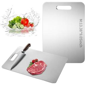 Katuchef Titanium Cutting Board - New Upgrade 100% Pure Titanium Cutting Boards for Kitchen Double Sided Non Toxic Cutting Board,Hygiene Durable Dishwasher Safe Chopping Board (M13.38IN*9.05IN)