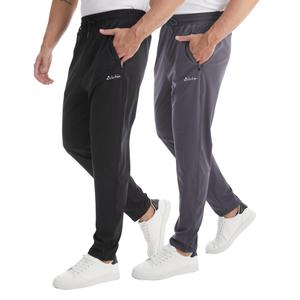 clothin Men's Athletic Pants with Zipper Pockets Running Sweatpants for Jogging Workout Training Lounge Casual Sport(Navy Blue/Dusty Blue L)