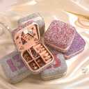 Handmade Small Jewelry Box, Gifts for 13th Birthday Girls, Valentines Christmas Gifts for Kids Girlfriends, Bling Small Jewelry Organizer